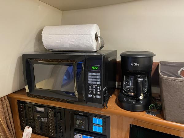 New microwave and 4 cup coffee maker.